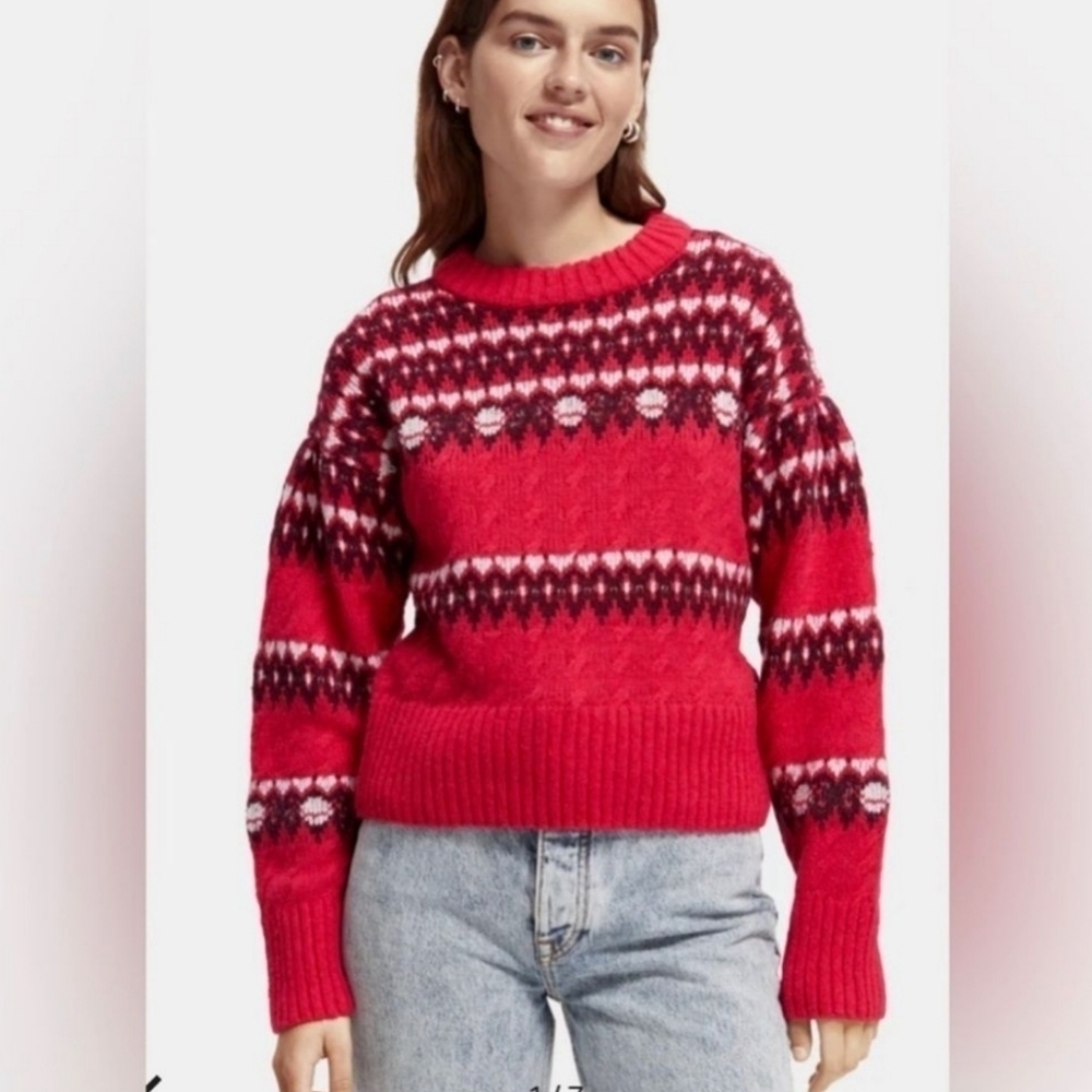 Anthropologie Scotch & Soda Wool Alpaca Cable Knit Sweater Size XL NWT